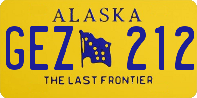 AK license plate GEZ212