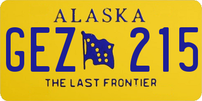 AK license plate GEZ215
