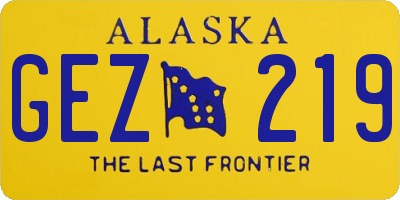 AK license plate GEZ219