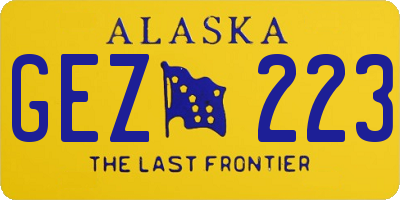 AK license plate GEZ223