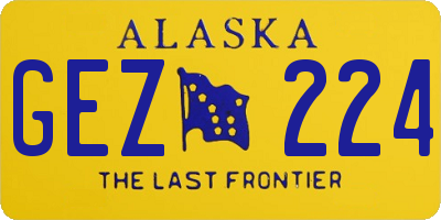 AK license plate GEZ224