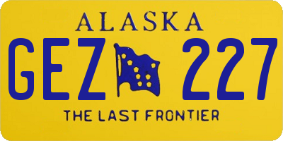 AK license plate GEZ227