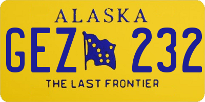 AK license plate GEZ232