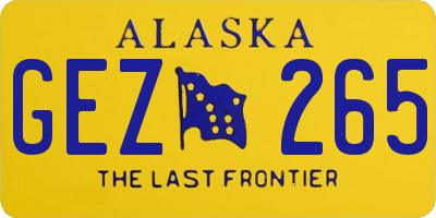 AK license plate GEZ265