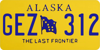 AK license plate GEZ312