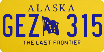 AK license plate GEZ315