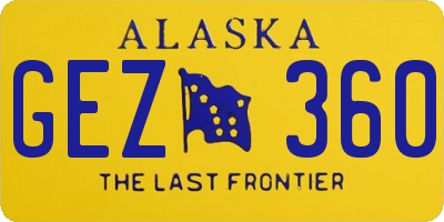 AK license plate GEZ360