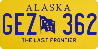 AK license plate GEZ362