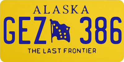 AK license plate GEZ386