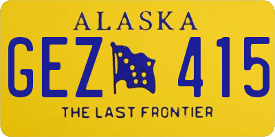 AK license plate GEZ415