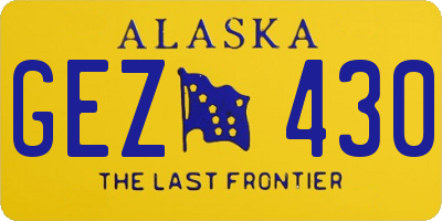 AK license plate GEZ430