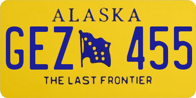 AK license plate GEZ455