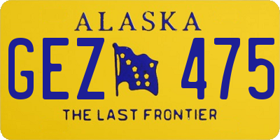 AK license plate GEZ475