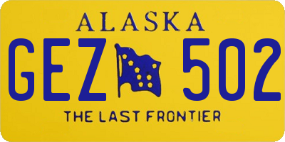 AK license plate GEZ502