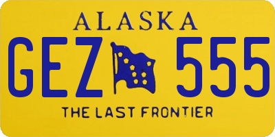 AK license plate GEZ555