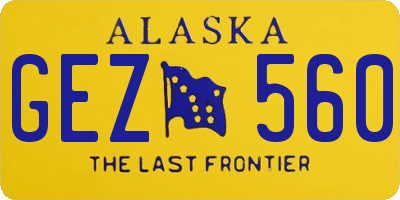 AK license plate GEZ560