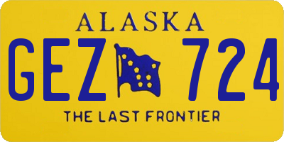 AK license plate GEZ724