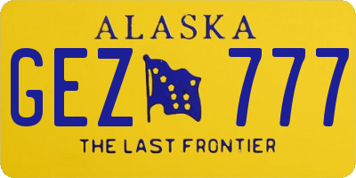 AK license plate GEZ777