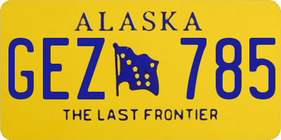 AK license plate GEZ785