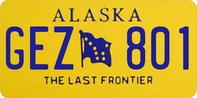 AK license plate GEZ801