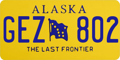 AK license plate GEZ802