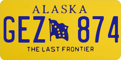 AK license plate GEZ874