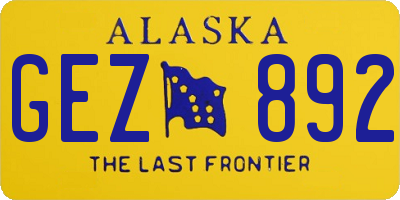AK license plate GEZ892