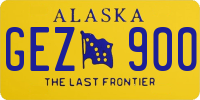 AK license plate GEZ900
