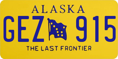 AK license plate GEZ915