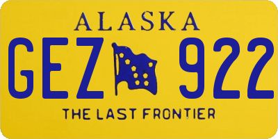 AK license plate GEZ922
