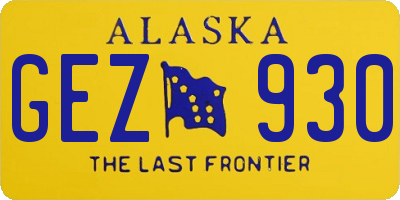AK license plate GEZ930