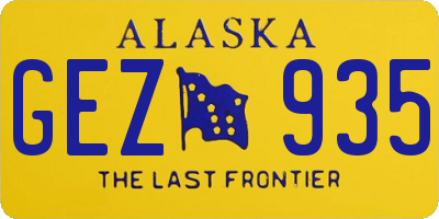 AK license plate GEZ935