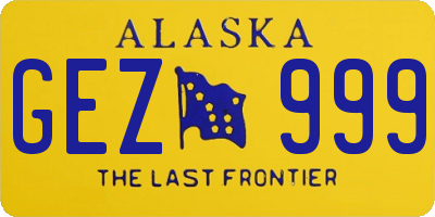 AK license plate GEZ999