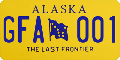 AK license plate GFA001
