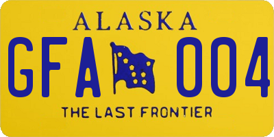 AK license plate GFA004