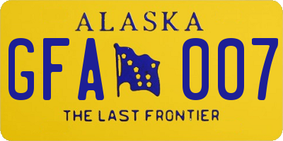 AK license plate GFA007
