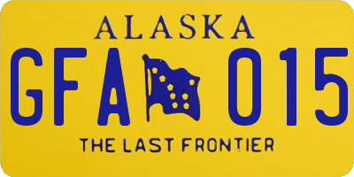 AK license plate GFA015