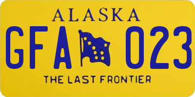 AK license plate GFA023
