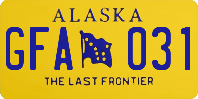 AK license plate GFA031