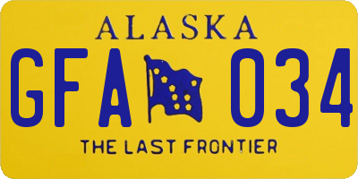 AK license plate GFA034