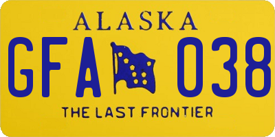 AK license plate GFA038
