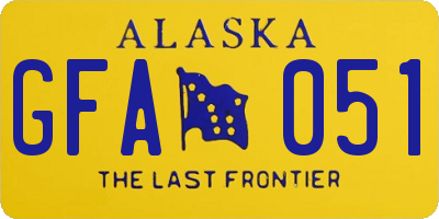 AK license plate GFA051