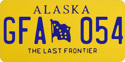 AK license plate GFA054