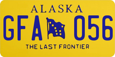 AK license plate GFA056