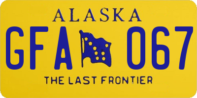 AK license plate GFA067