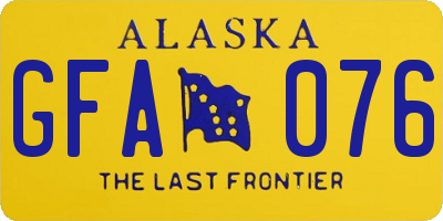 AK license plate GFA076