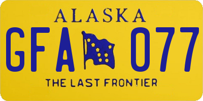 AK license plate GFA077