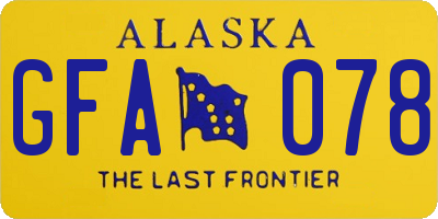 AK license plate GFA078