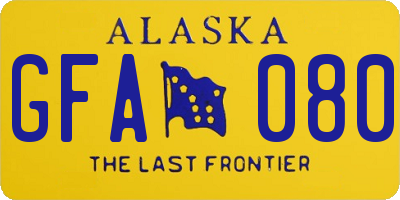 AK license plate GFA080