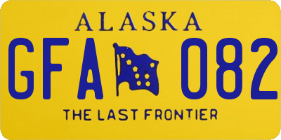 AK license plate GFA082